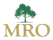 MRO Landscaping logo: green tree over gold MRO wordmark